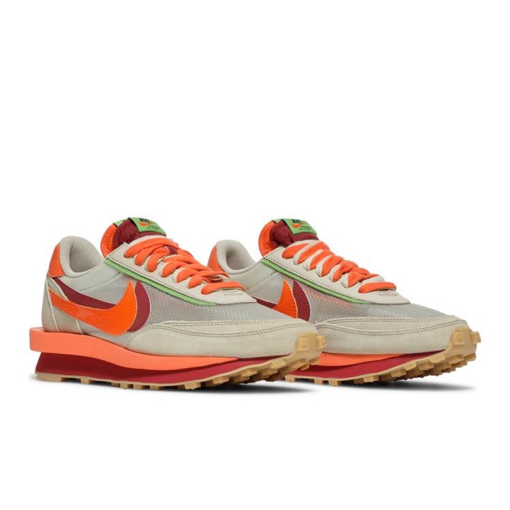 Nike LD Waffle x Sacai x CLOT "Kiss of Death" Net Orange Blaze DH1347-100 NEW